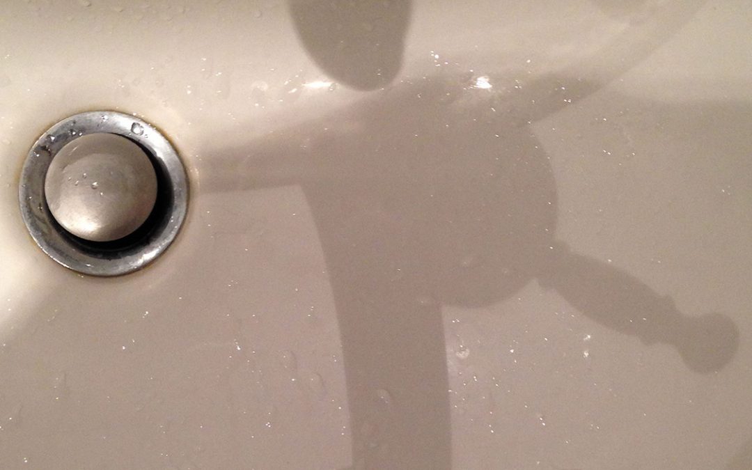 Goufy dans le lavabo